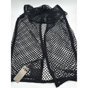 Modus Vivendi Mens Black Fishnet Hooded Tank Top Size M Made in Greece NEW
